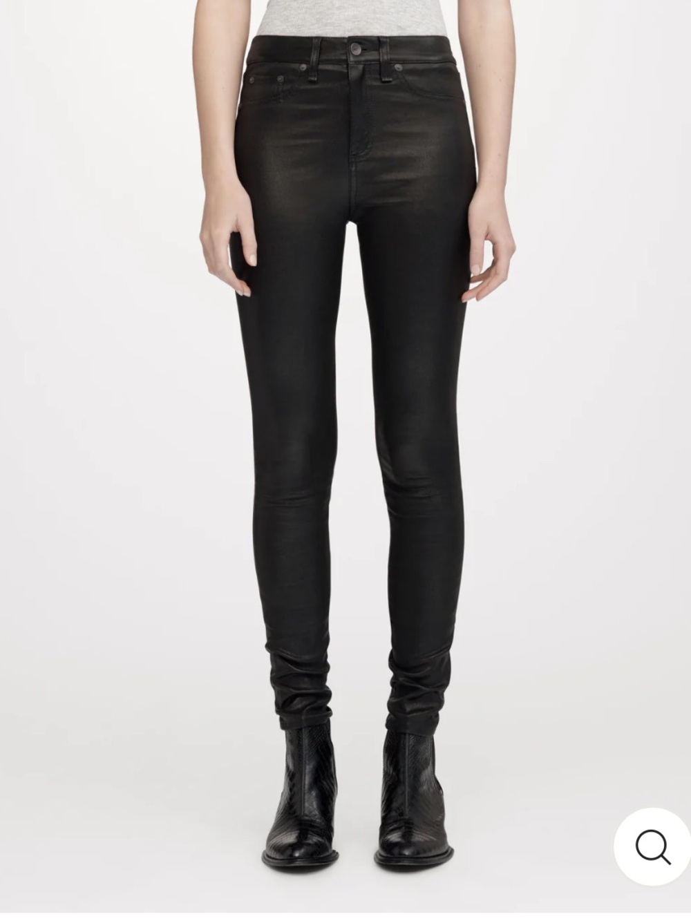 Rag & Bone Skinny Leather Pants - Blue